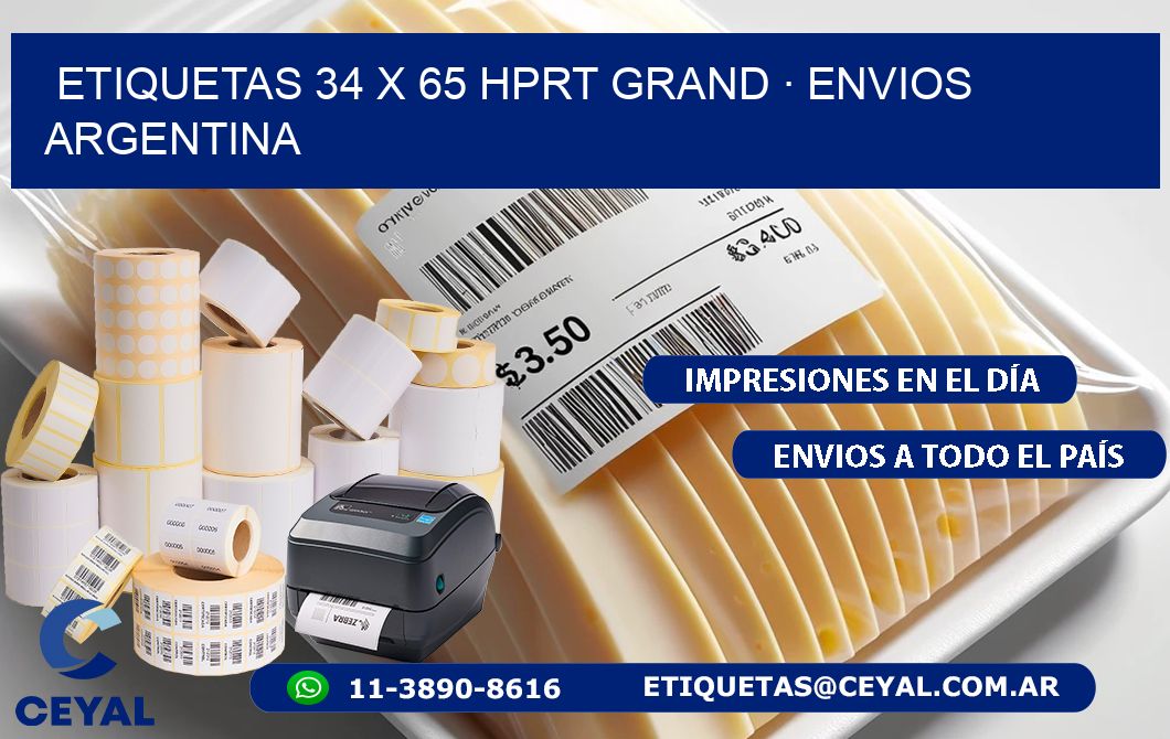 ETIQUETAS 34 x 65 HPRT GRAND · ENVIOS ARGENTINA
