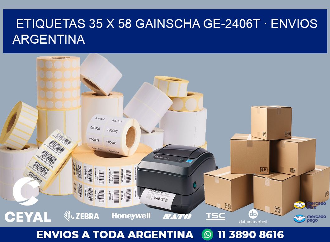 ETIQUETAS 35 x 58 GAINSCHA GE-2406T · ENVIOS ARGENTINA