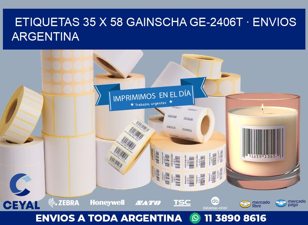 ETIQUETAS 35 x 58 GAINSCHA GE-2406T · ENVIOS ARGENTINA