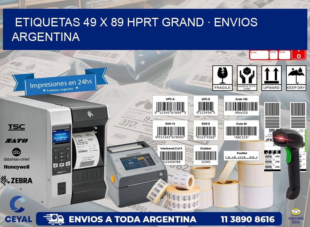 ETIQUETAS 49 x 89 HPRT GRAND · ENVIOS ARGENTINA