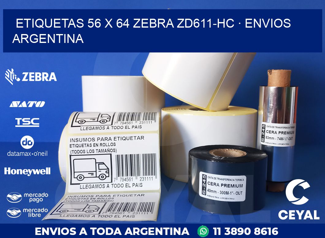 ETIQUETAS 56 x 64 ZEBRA ZD611-HC · ENVIOS ARGENTINA
