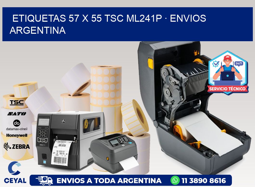 ETIQUETAS 57 x 55 TSC ML241P · ENVIOS ARGENTINA