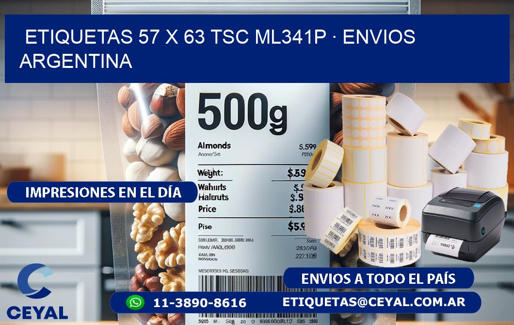 ETIQUETAS 57 x 63 TSC ML341P · ENVIOS ARGENTINA