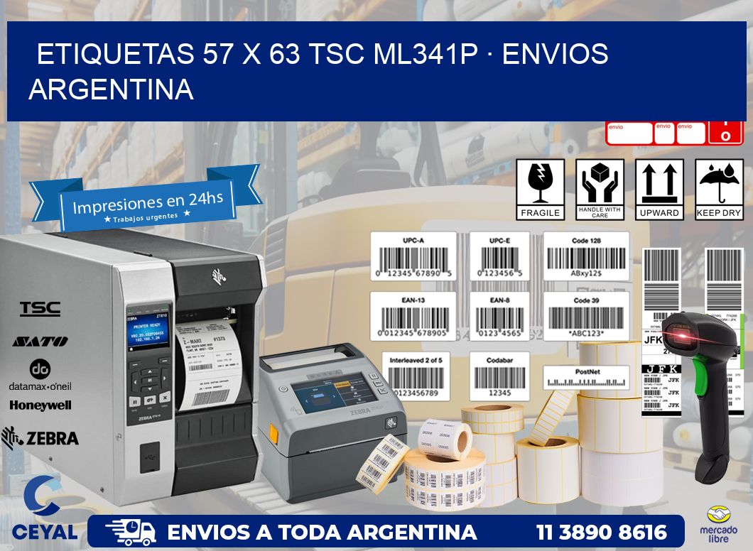 ETIQUETAS 57 x 63 TSC ML341P · ENVIOS ARGENTINA
