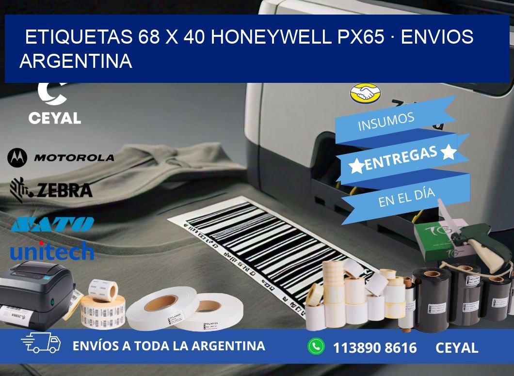 ETIQUETAS 68 x 40 HONEYWELL PX65 · ENVIOS ARGENTINA