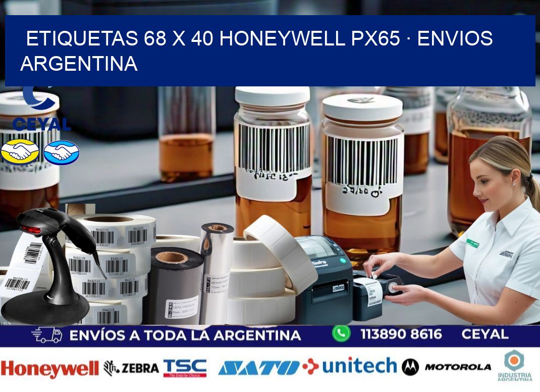 ETIQUETAS 68 x 40 HONEYWELL PX65 · ENVIOS ARGENTINA