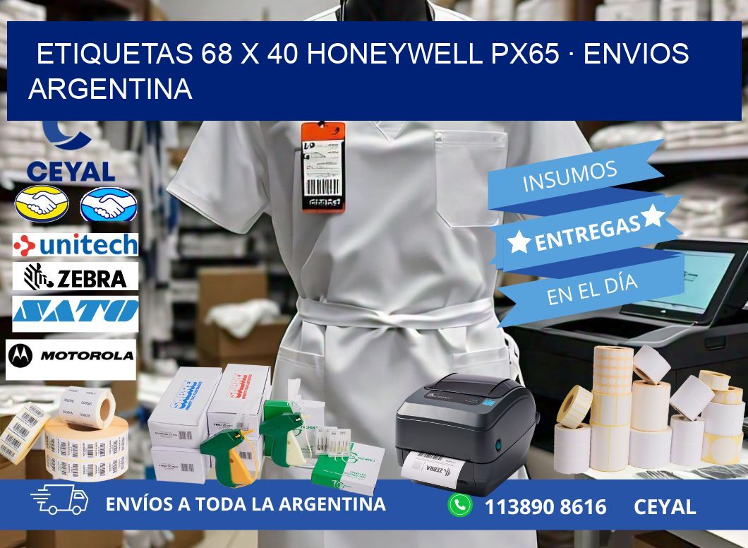 ETIQUETAS 68 x 40 HONEYWELL PX65 · ENVIOS ARGENTINA