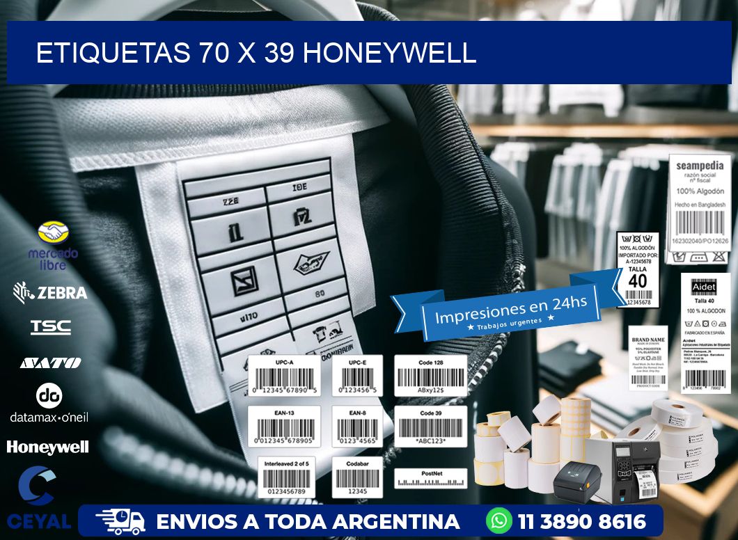 ETIQUETAS 70 x 39 HONEYWELL