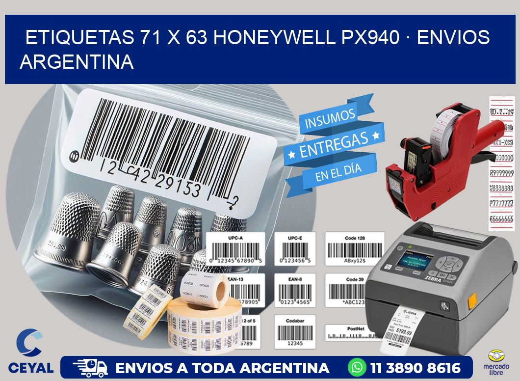 ETIQUETAS 71 x 63 HONEYWELL PX940 · ENVIOS ARGENTINA
