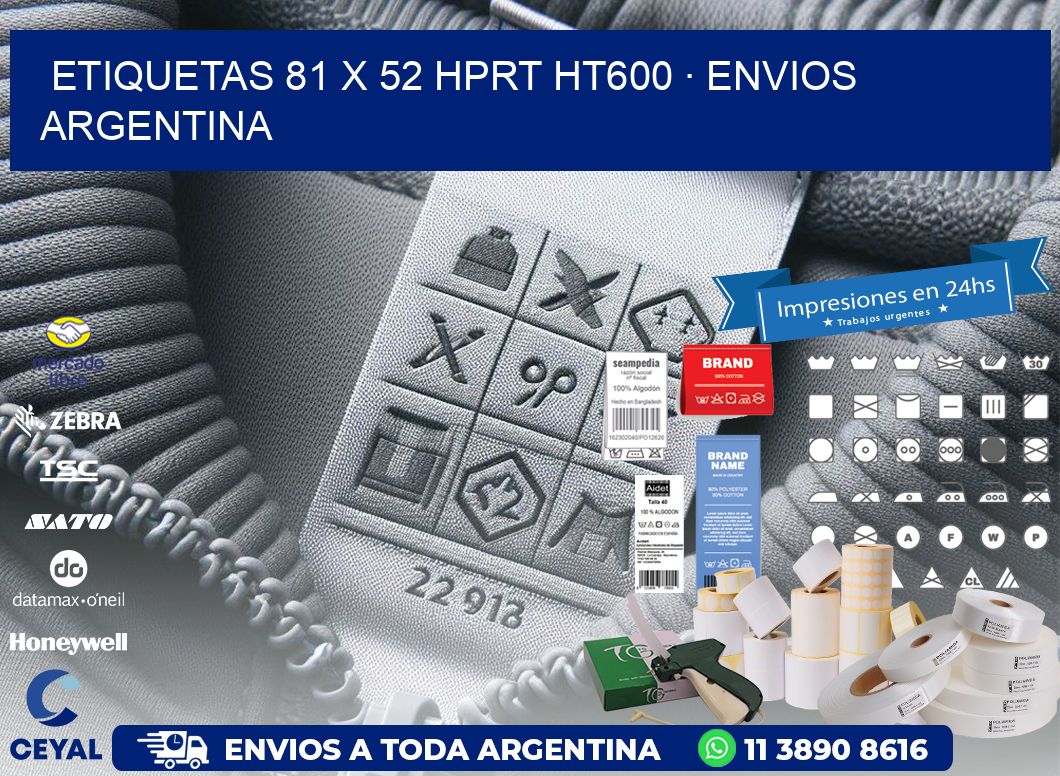 ETIQUETAS 81 x 52 HPRT HT600 · ENVIOS ARGENTINA
