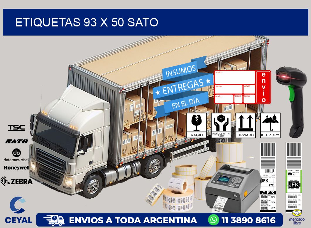 ETIQUETAS 93 x 50 SATO