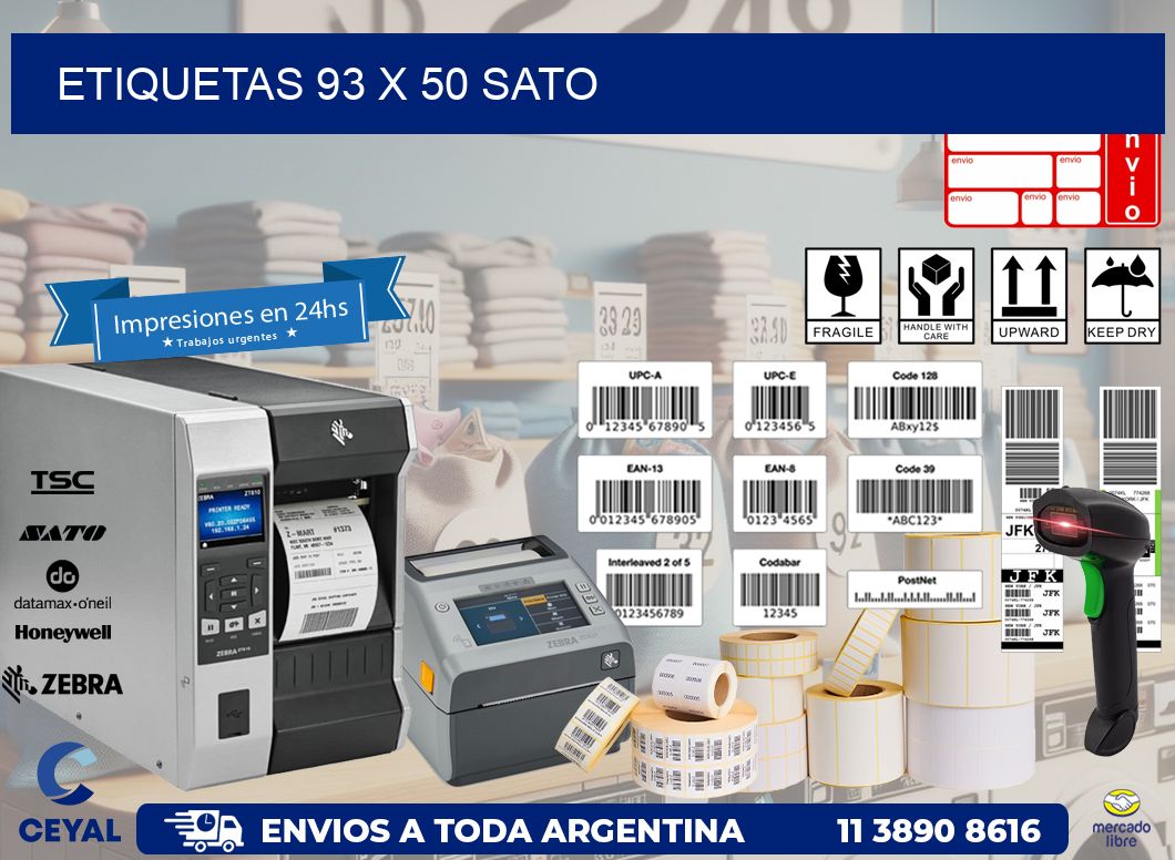ETIQUETAS 93 x 50 SATO