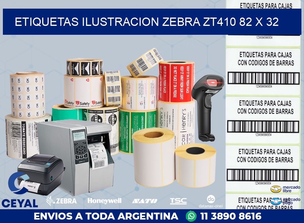 ETIQUETAS ILUSTRACION ZEBRA ZT410 82 x 32