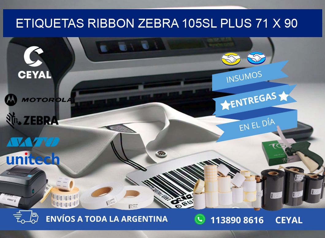 ETIQUETAS RIBBON Zebra 105SL Plus 71 x 90