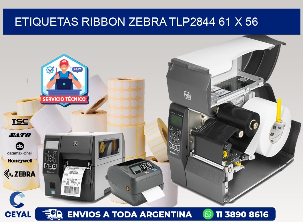 ETIQUETAS RIBBON Zebra TLP2844 61 x 56