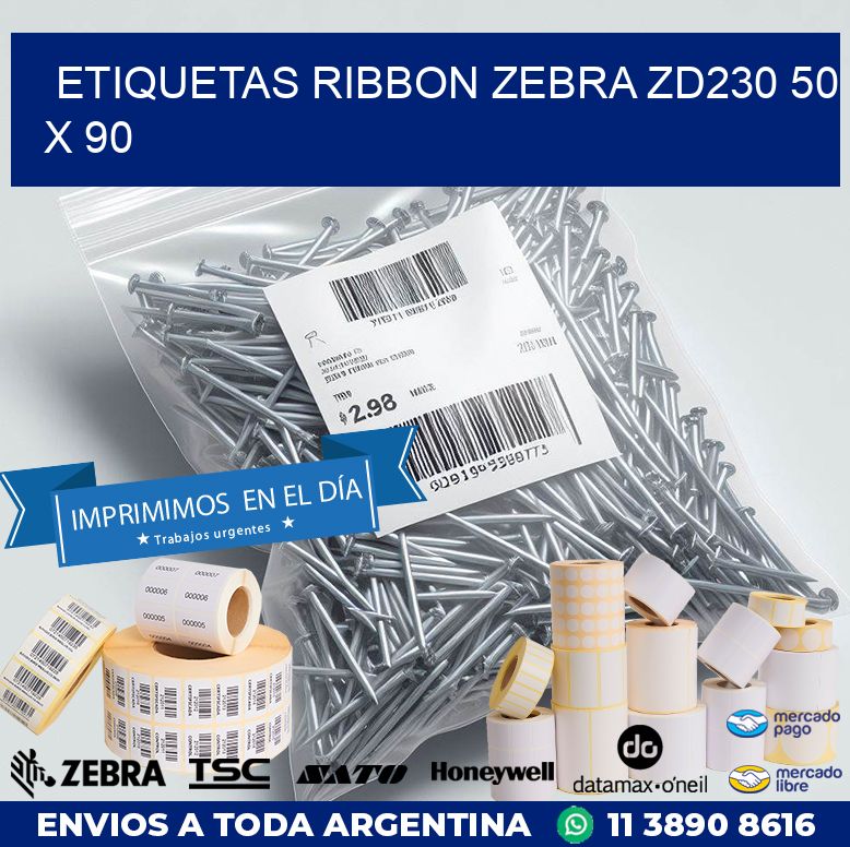 ETIQUETAS RIBBON Zebra ZD230 50 x 90