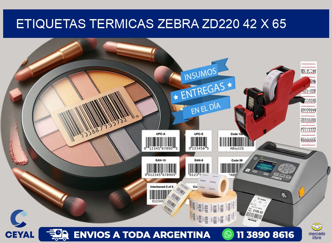 ETIQUETAS TERMICAS ZEBRA ZD220 42 x 65