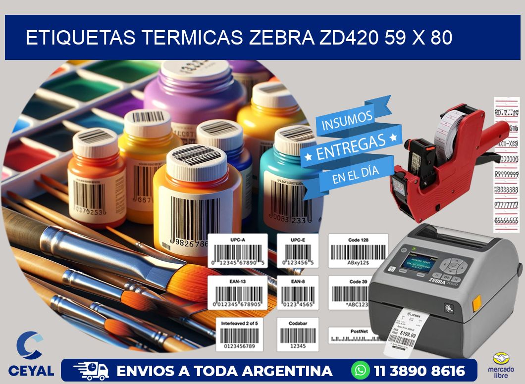 ETIQUETAS TERMICAS ZEBRA ZD420 59 x 80