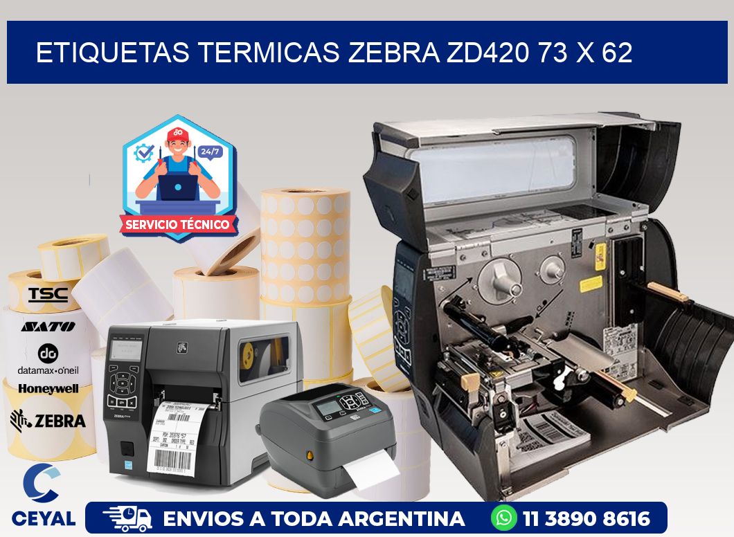 ETIQUETAS TERMICAS ZEBRA ZD420 73 x 62