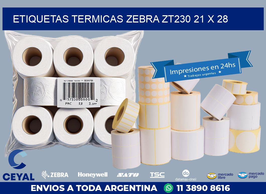 ETIQUETAS TERMICAS ZEBRA ZT230 21 x 28