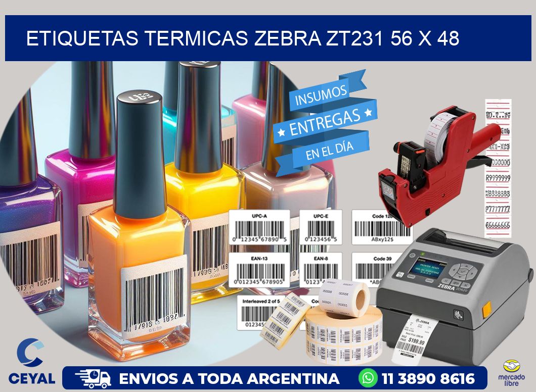 ETIQUETAS TERMICAS ZEBRA ZT231 56 x 48