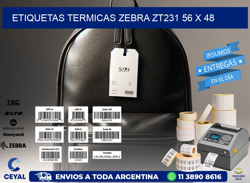 ETIQUETAS TERMICAS ZEBRA ZT231 56 x 48