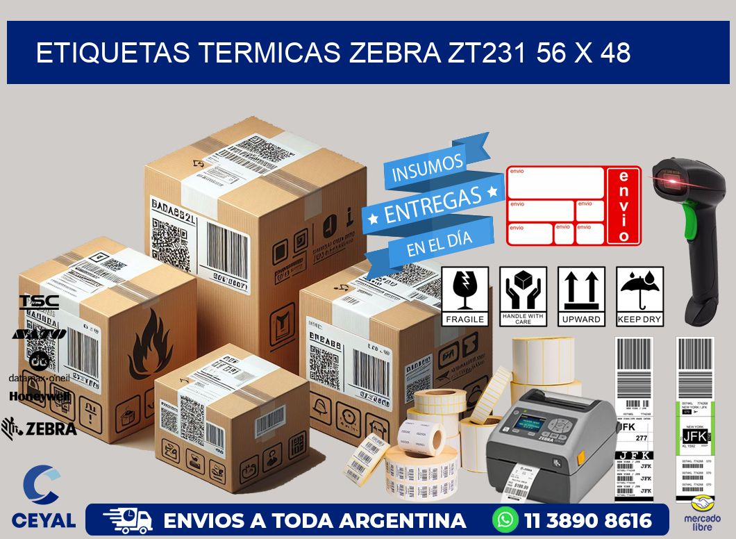 ETIQUETAS TERMICAS ZEBRA ZT231 56 x 48