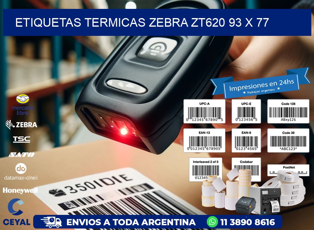 ETIQUETAS TERMICAS ZEBRA ZT620 93 x 77