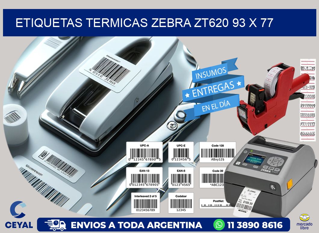 ETIQUETAS TERMICAS ZEBRA ZT620 93 x 77
