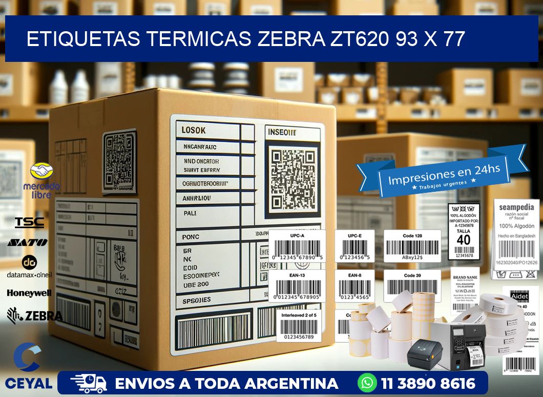 ETIQUETAS TERMICAS ZEBRA ZT620 93 x 77