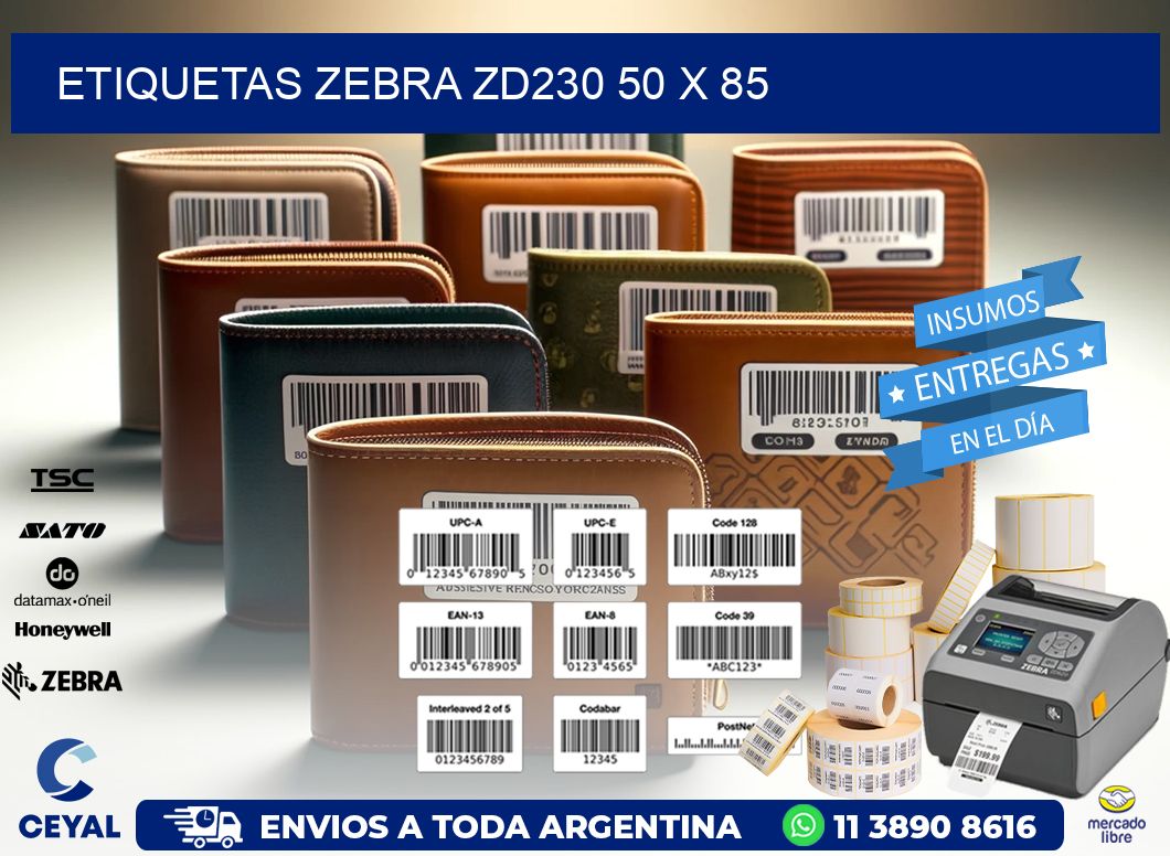 ETIQUETAS Zebra ZD230 50 x 85