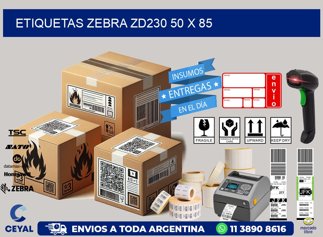 ETIQUETAS Zebra ZD230 50 x 85