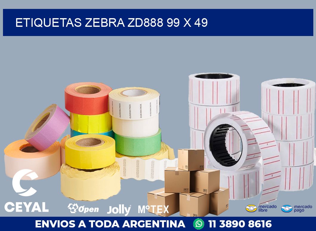 ETIQUETAS Zebra ZD888 99 x 49