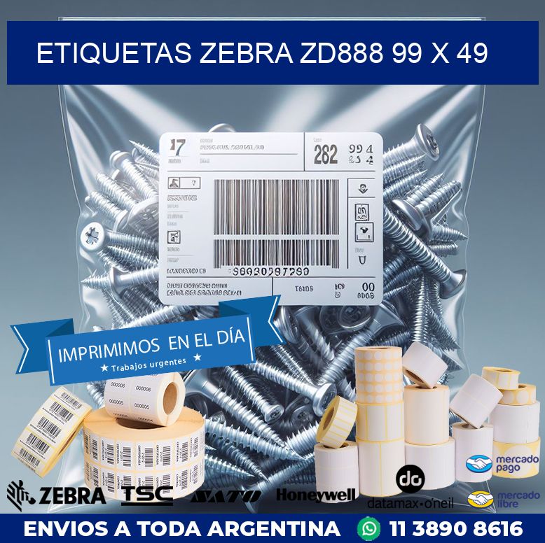 ETIQUETAS Zebra ZD888 99 x 49