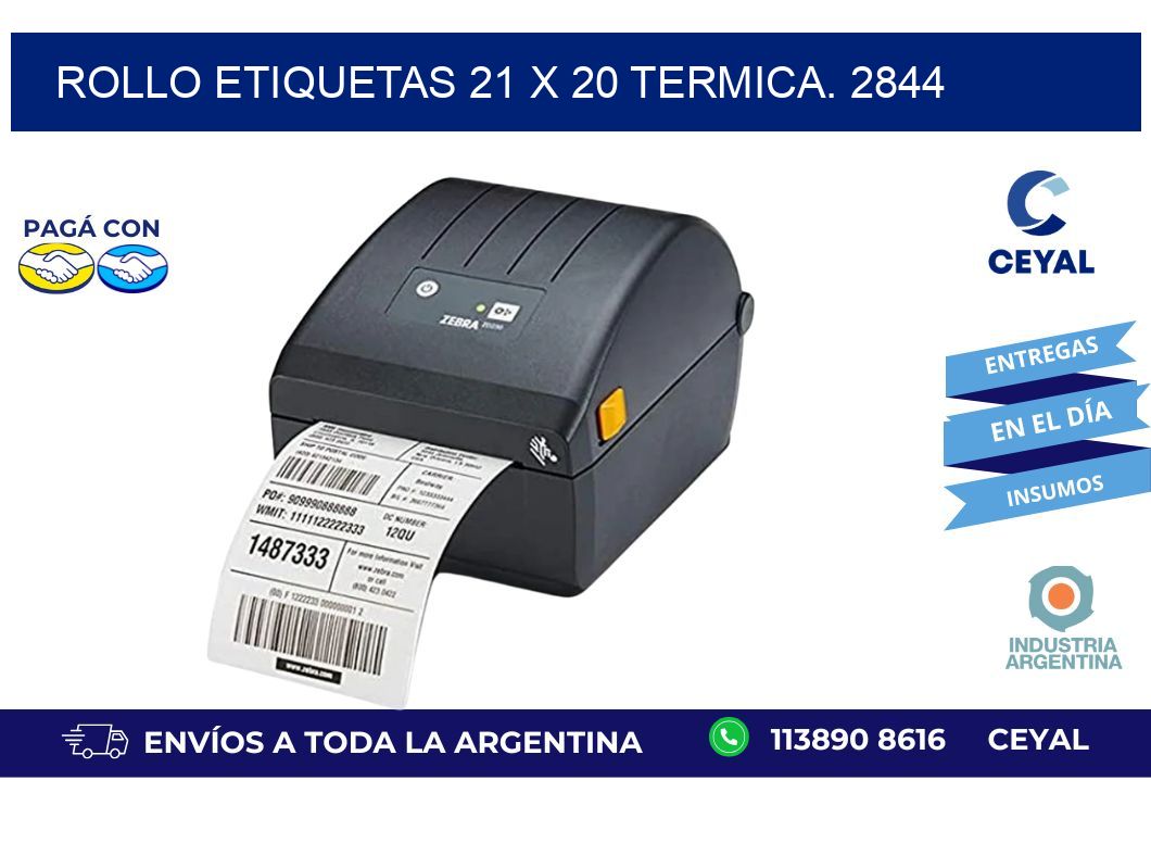 Rollo etiquetas 21 x 20 termica. 2844