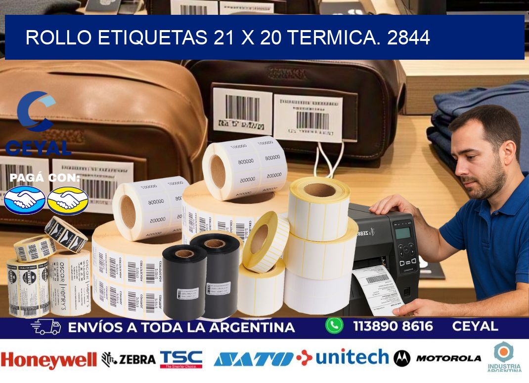 Rollo etiquetas 21 x 20 termica. 2844