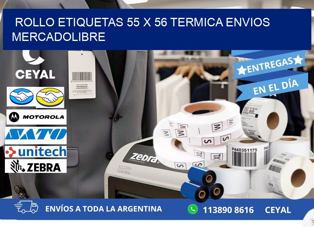 Rollo etiquetas 55 x 56 termica ENVIOS MERCADOLIBRE