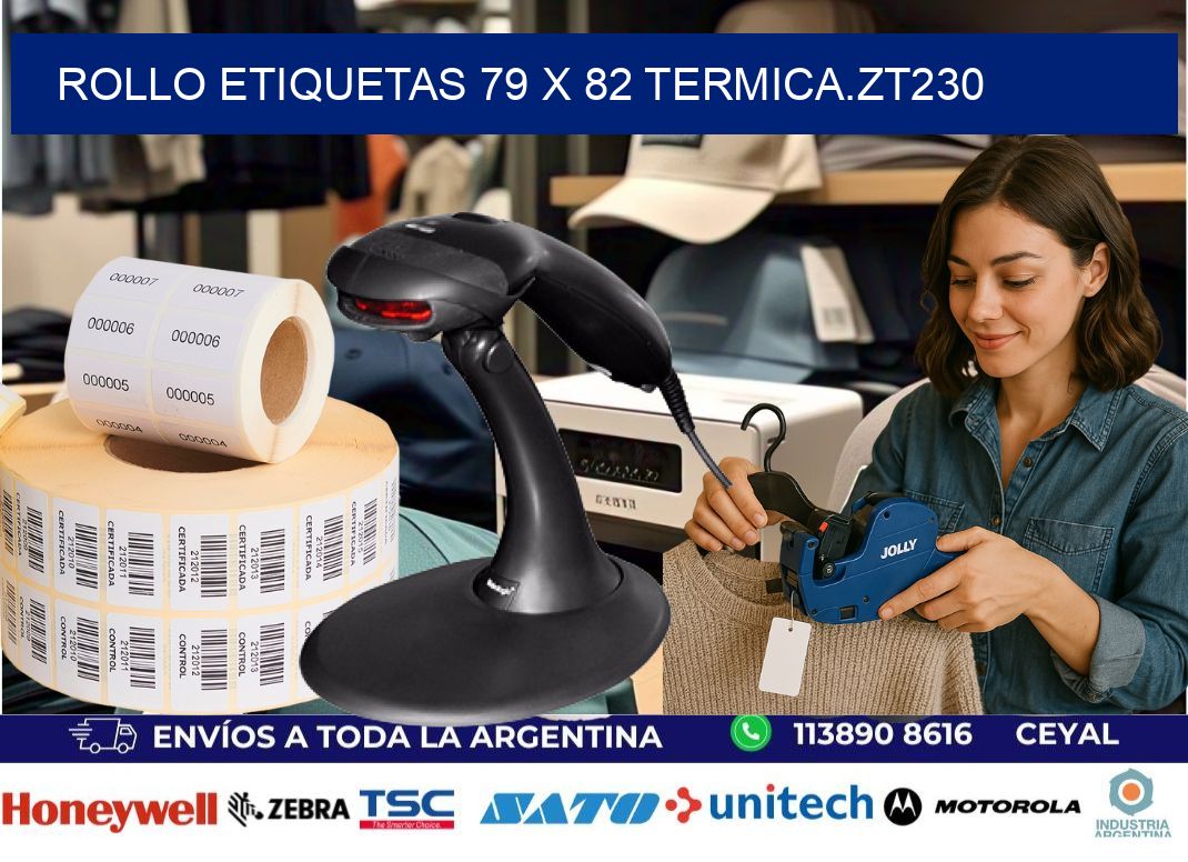 Rollo etiquetas 79 x 82 termica.zt230