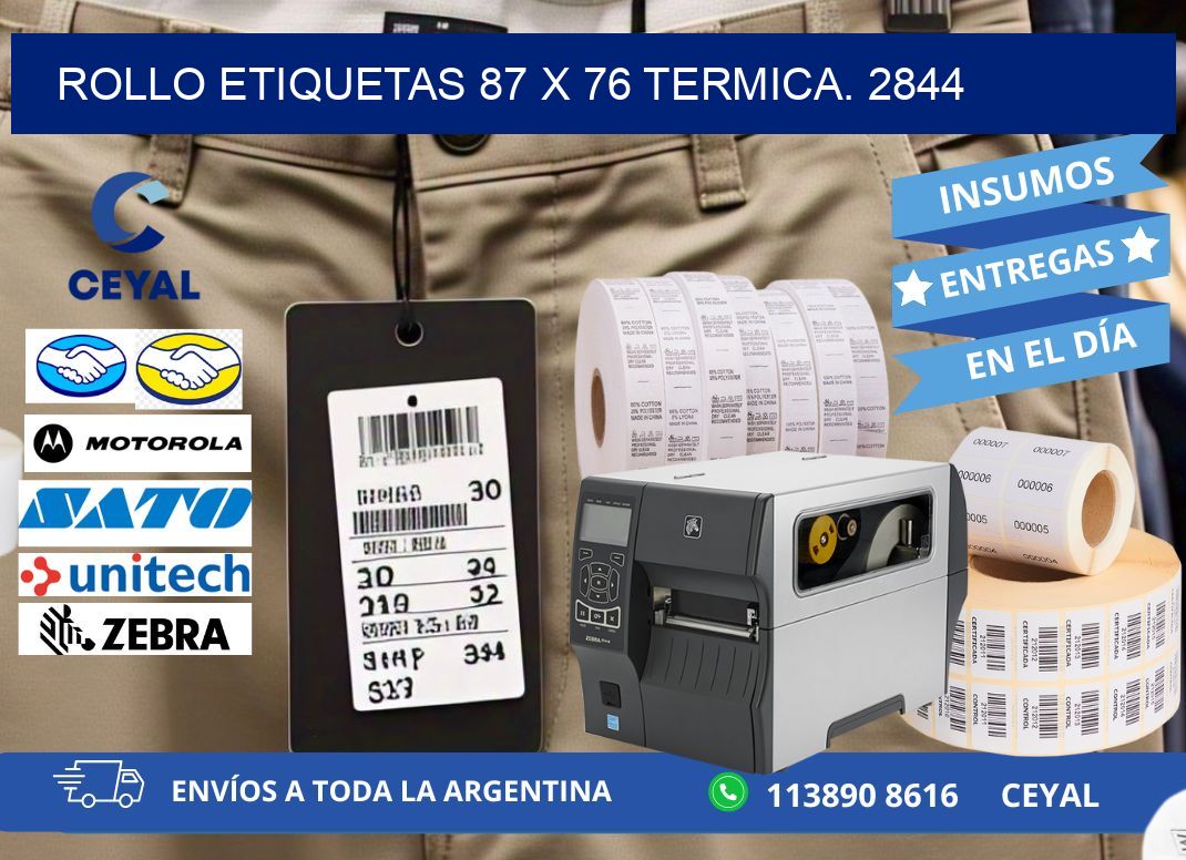 Rollo etiquetas 87 x 76 termica. 2844