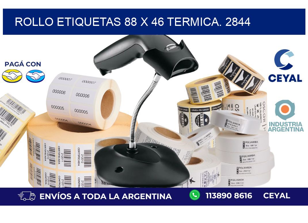Rollo etiquetas 88 x 46 termica. 2844