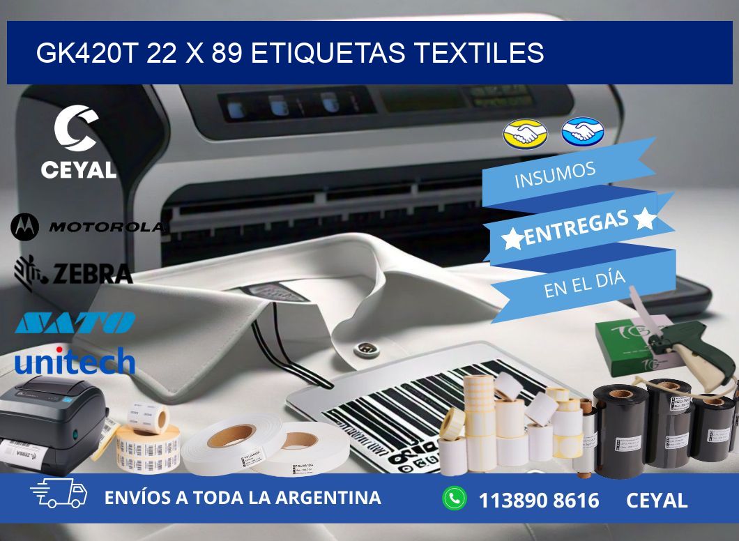 GK420T 22 x 89 ETIQUETAS TEXTILES