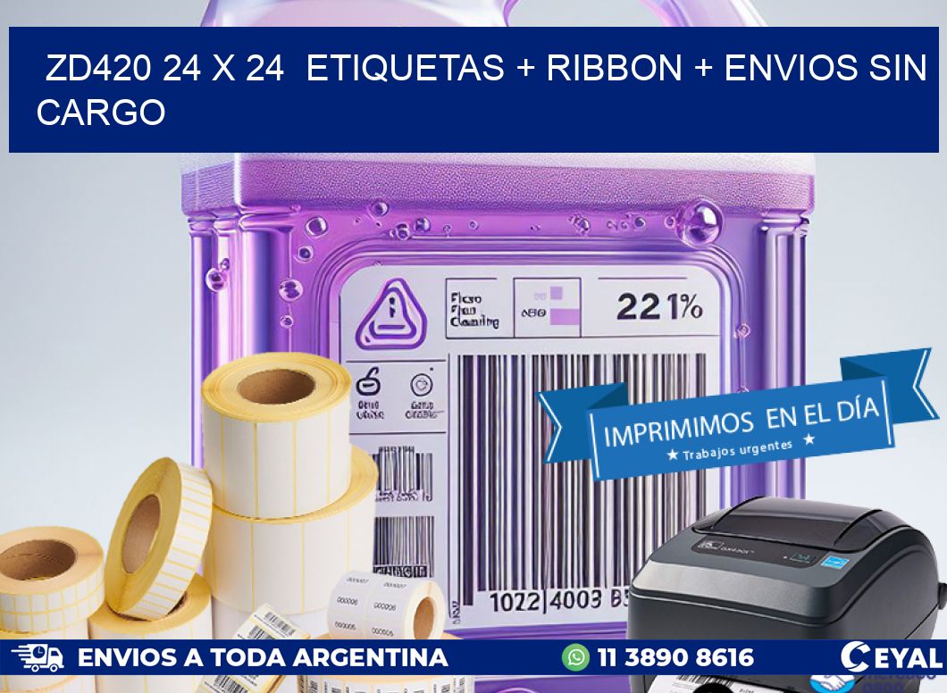 ZD420 24 x 24  etiquetas + ribbon + envios sin cargo