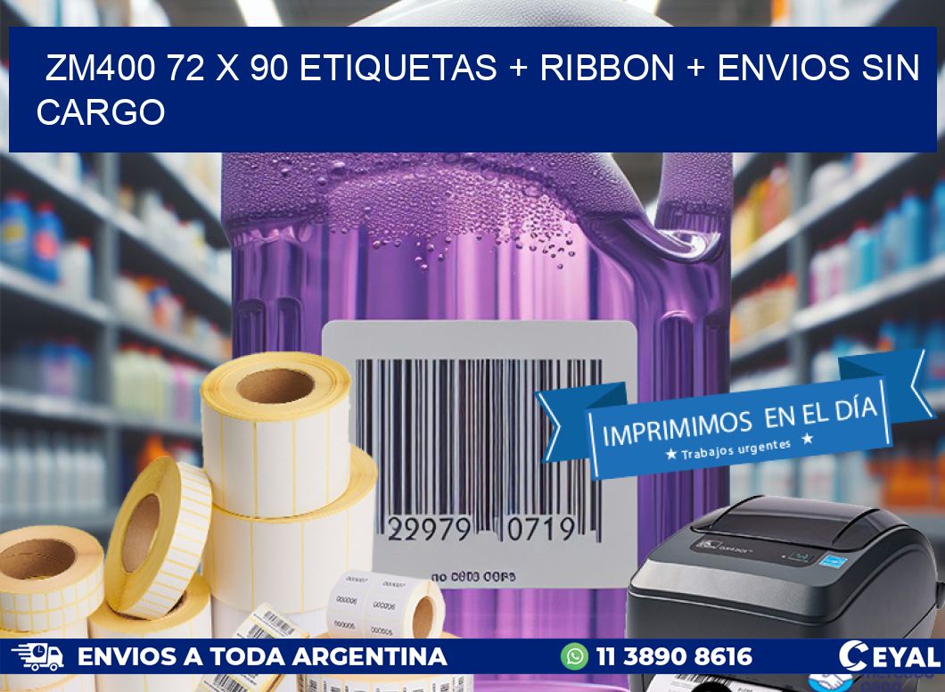 ZM400 72 x 90 etiquetas + ribbon + envios sin cargo