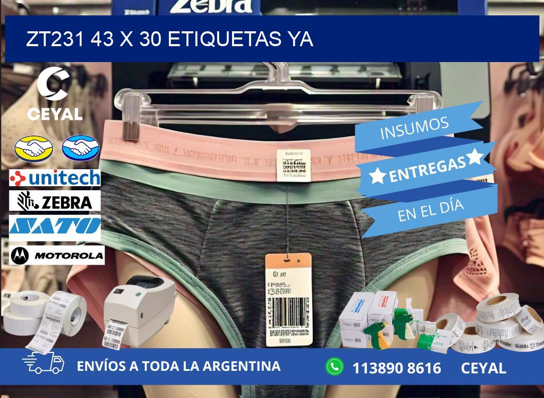 ZT231 43 x 30 ETIQUETAS YA