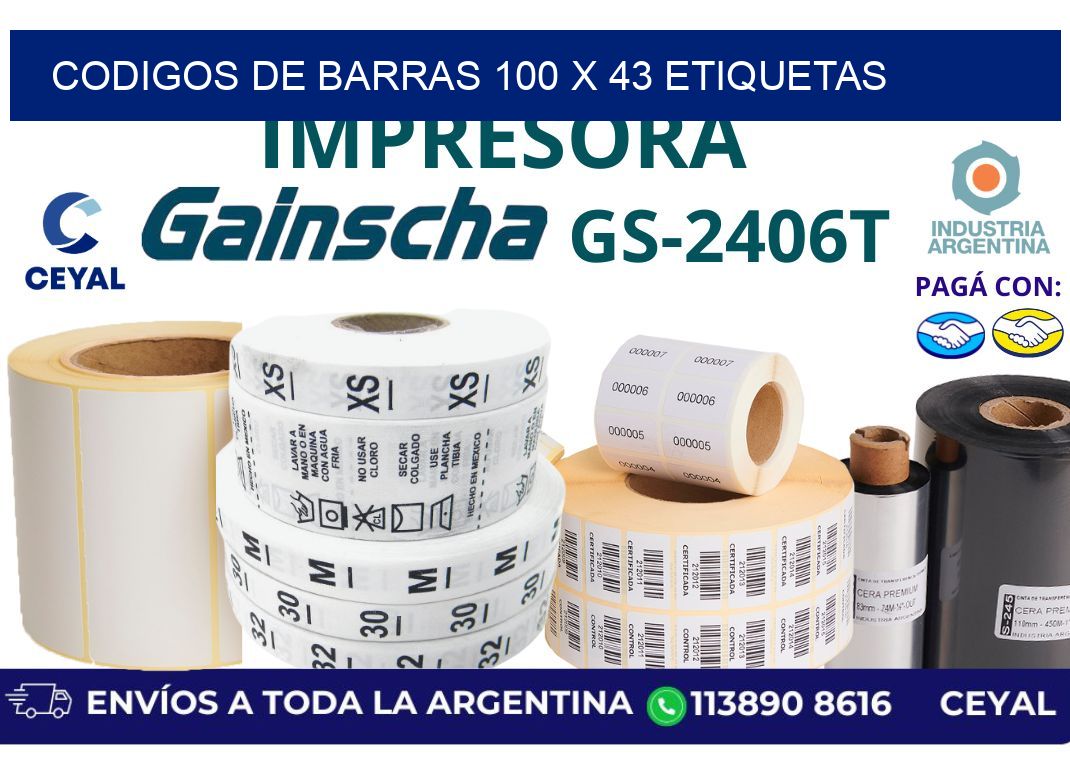 codigos de barras 100 x 43 etiquetas