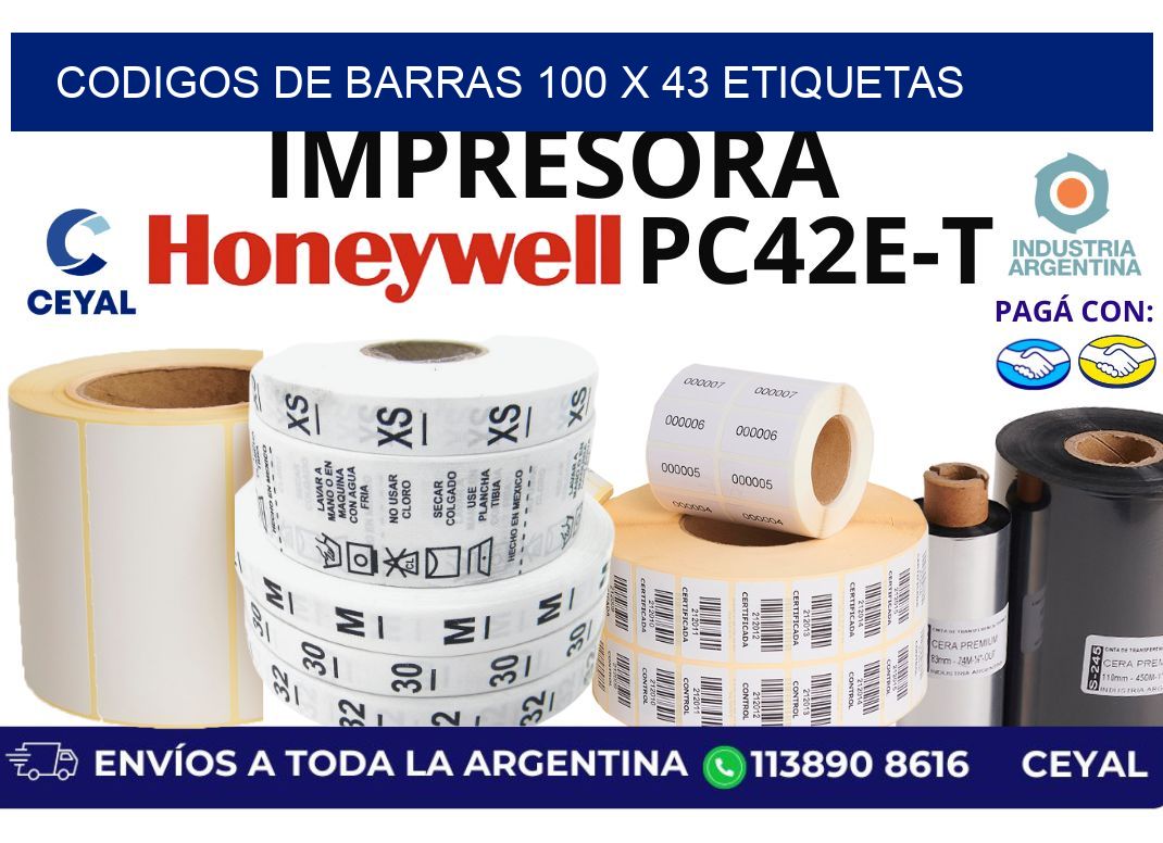 codigos de barras 100 x 43 etiquetas