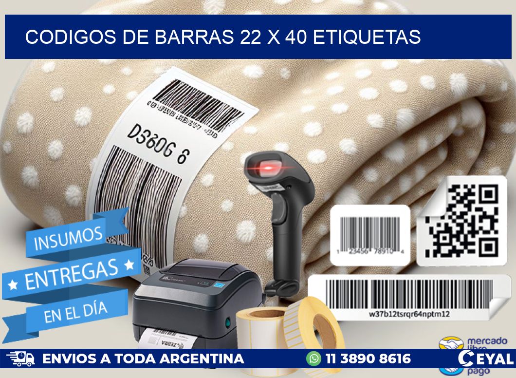codigos de barras 22 x 40 etiquetas