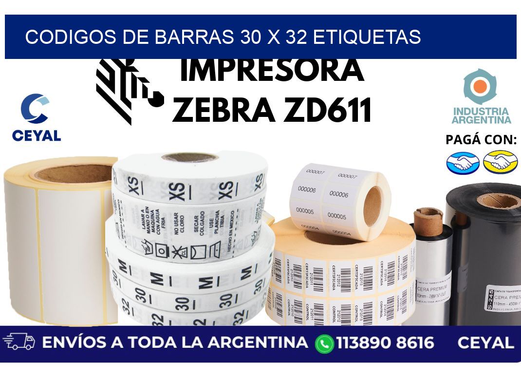 codigos de barras 30 x 32 etiquetas