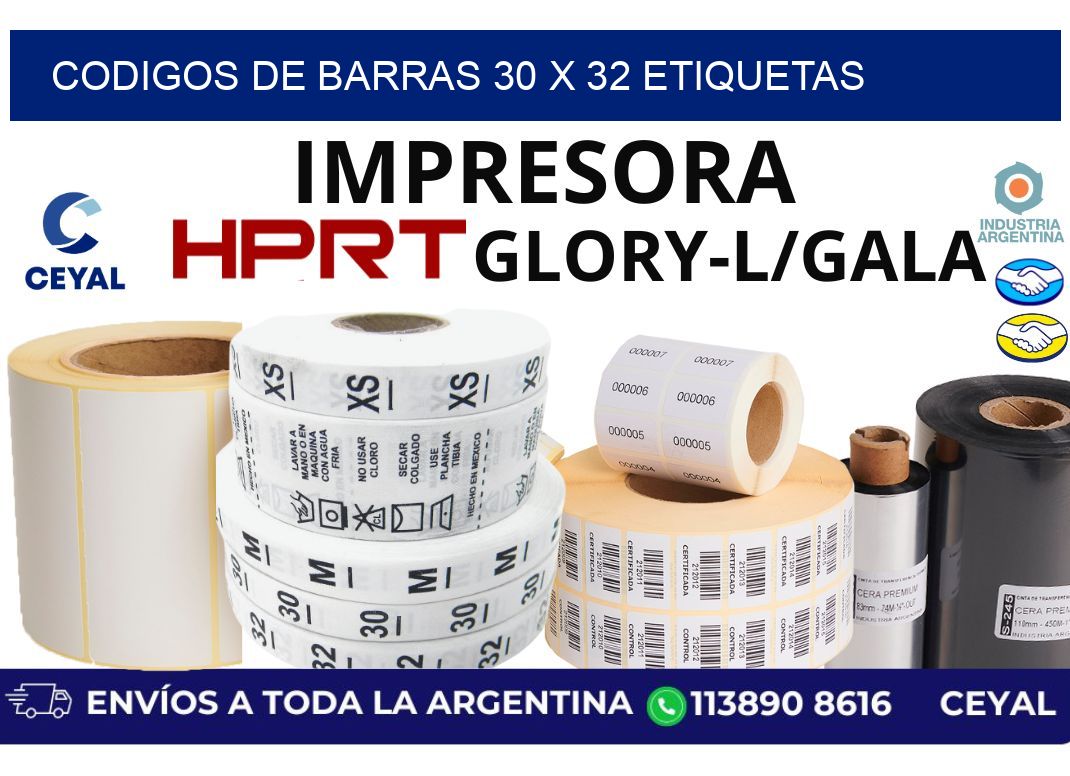 codigos de barras 30 x 32 etiquetas