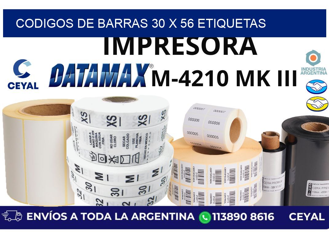 codigos de barras 30 x 56 etiquetas